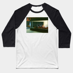 Alien Xenomorph in Hopper Nighthawks Baseball T-Shirt